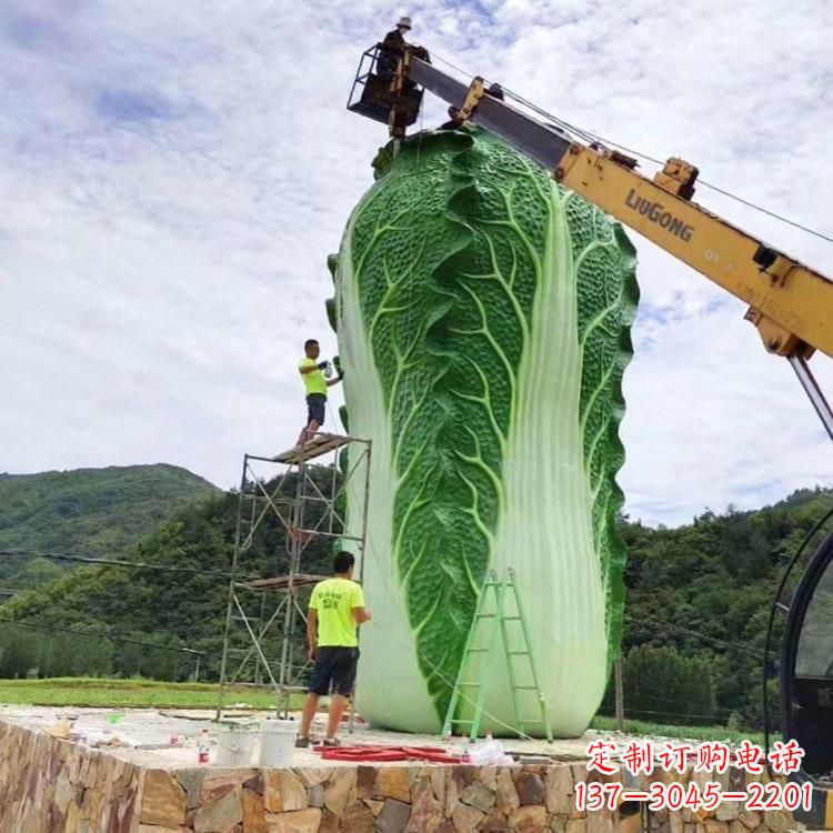 淮安白菜石雕凳-景区园林大型仿真植物景观