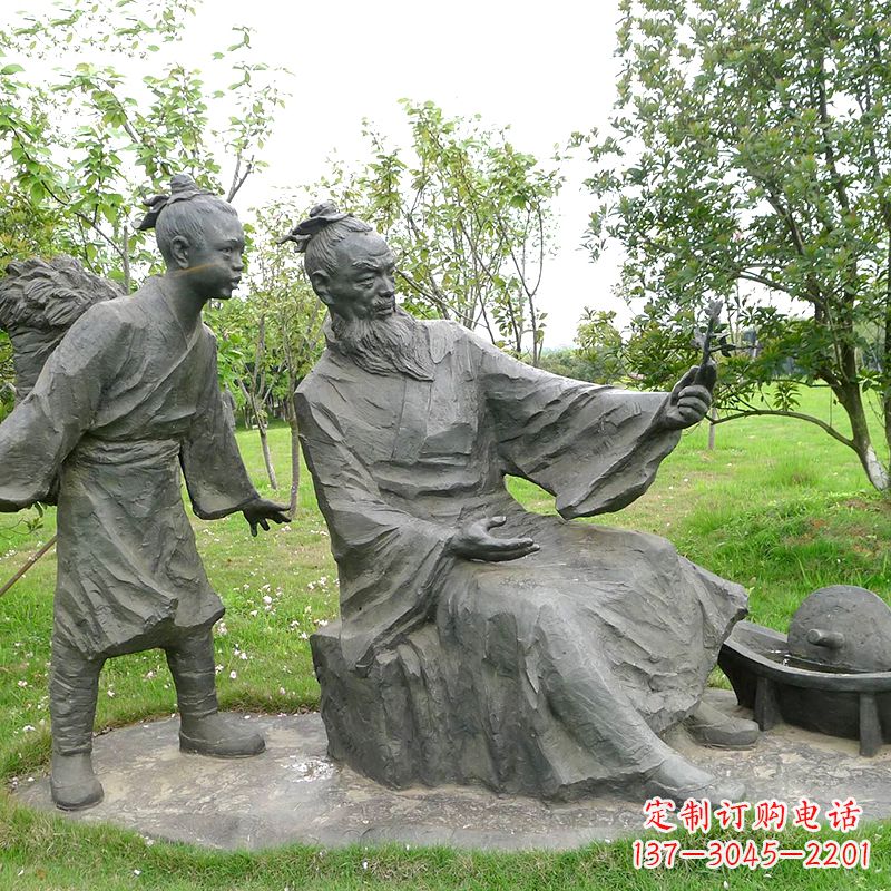 淮安八大山人情景雕塑-中国明末清初知名画家朱耷公园情景小品