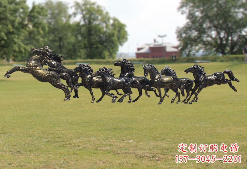 淮安八骏图八匹马群铜雕