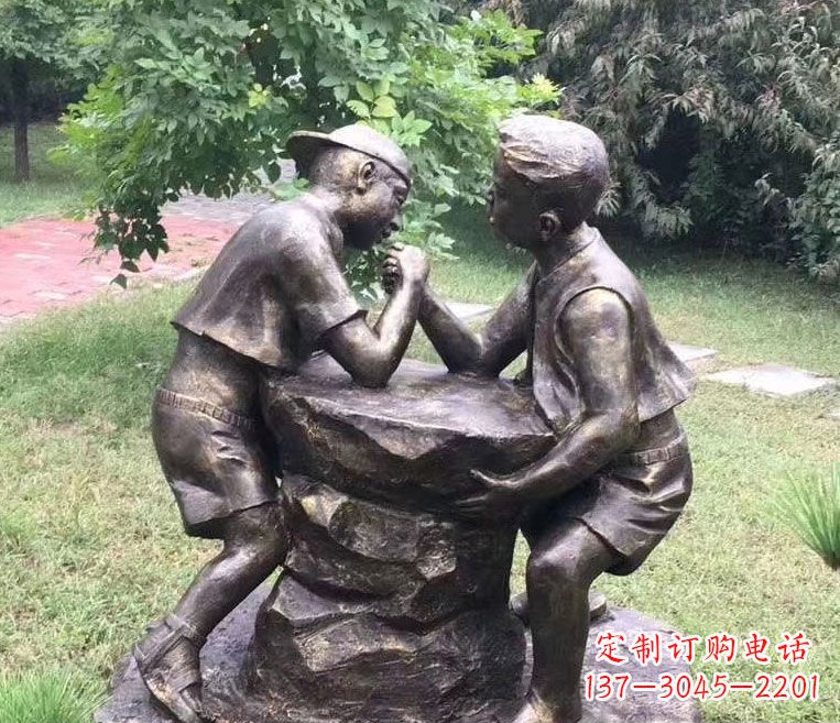 淮安掰手腕儿童雕塑
