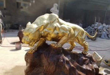淮安铸铜雕刻的豹子公园景区情景动物雕塑