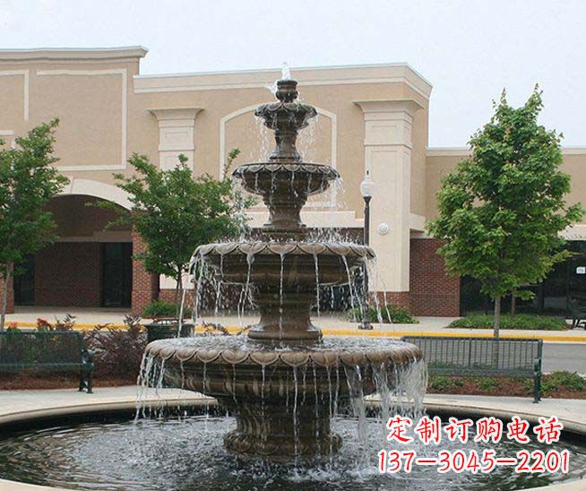 淮安别墅景观石雕多层喷泉雕塑 (3)