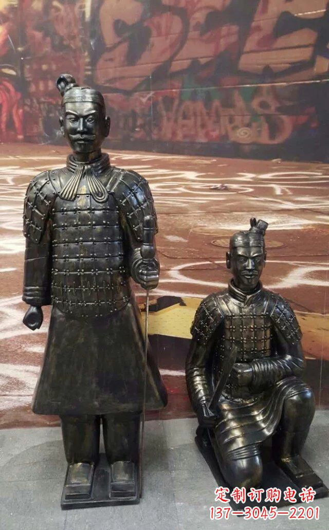 淮安兵马俑玻璃钢仿铜人物雕塑
