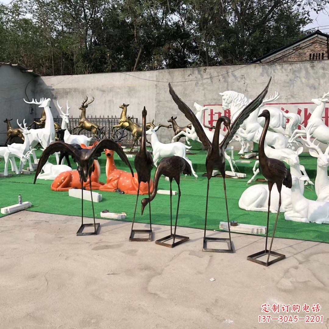 淮安玻璃钢仿铜雕塑仙鹤