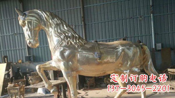 淮安玻璃钢仿铜马公园动物雕塑