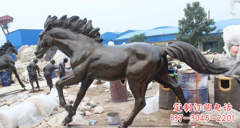 淮安玻璃钢仿铜马广场动物雕塑精美雕塑装点繁华城市