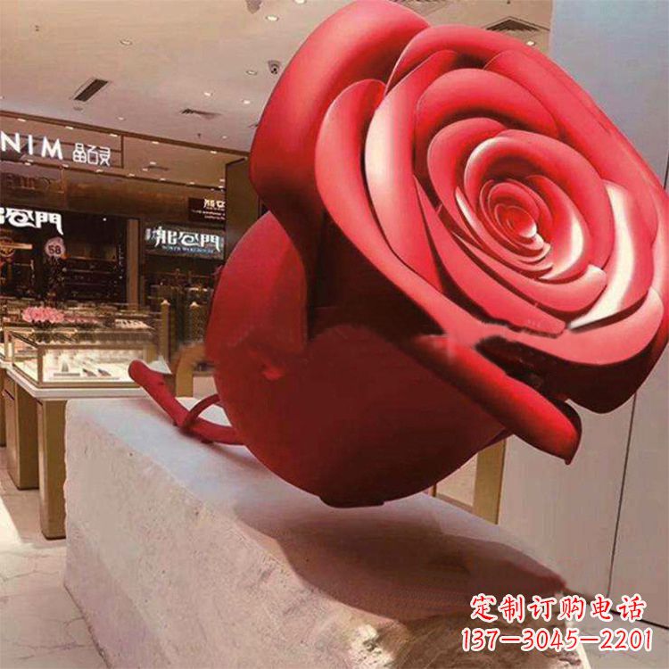 淮安玻璃钢玫瑰花雕塑