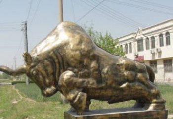 淮安黄铜斗牛雕像