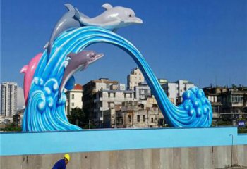 淮安玻璃钢大型海豚雕塑游泳馆游乐场的精彩缤纷