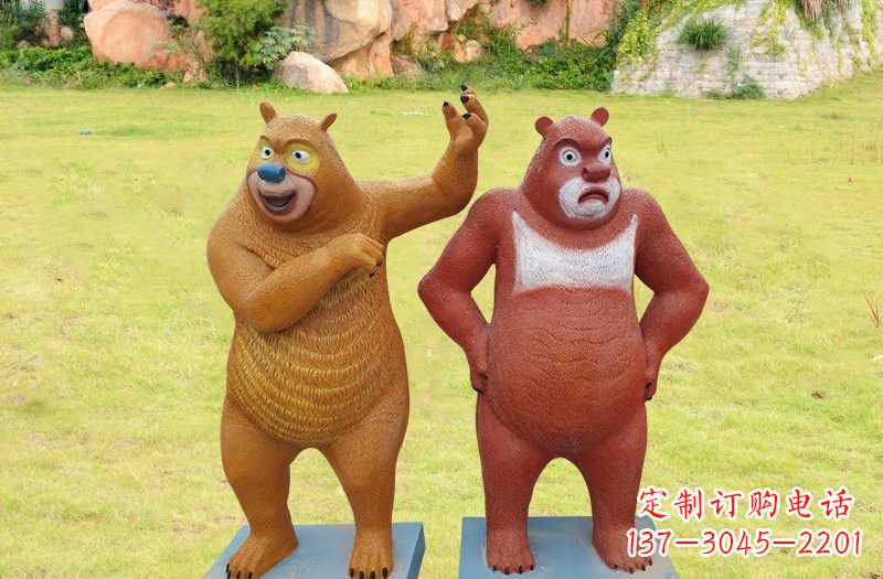 淮安玻璃钢熊大熊二雕塑浪漫的熊熊之旅