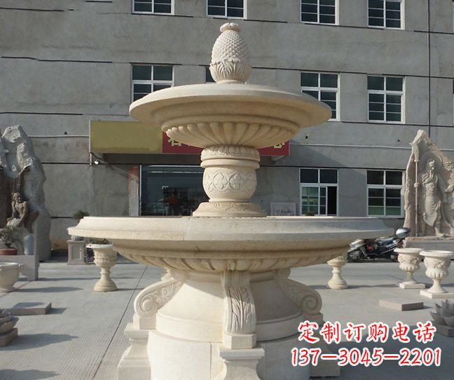 淮安菠萝式喷泉小区景观石雕