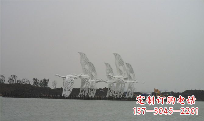淮安不锈钢白鹭动物雕塑美丽的艺术作品
