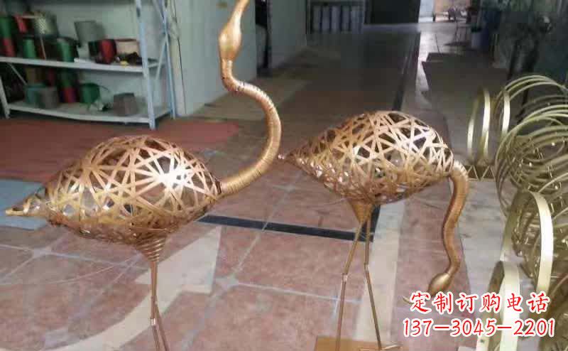 淮安不锈钢编制动物仙鹤雕塑