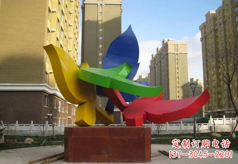 淮安不锈钢彩色树叶雕塑