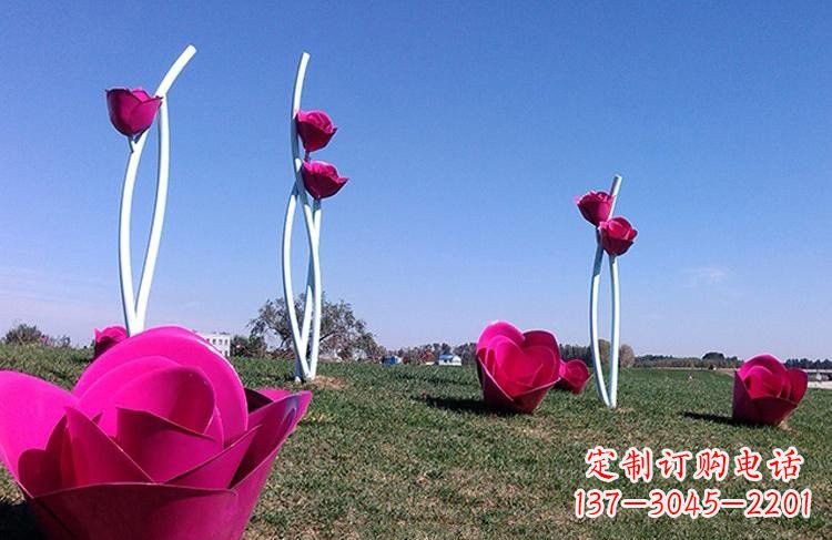 淮安不锈钢彩色玫瑰雕塑艺术精美的象征