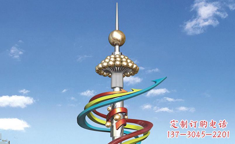 淮安不锈钢飘带彩色雕塑——缤纷空间的艺术美学