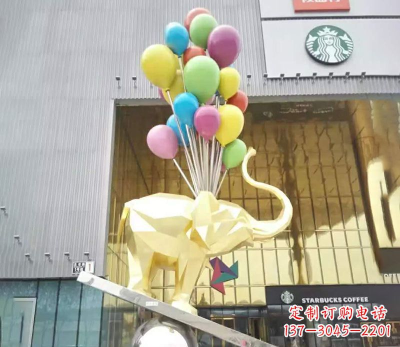 淮安不锈钢踩球的小象雕塑