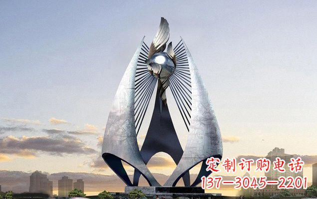 淮安不锈钢城市船帆雕塑传承海洋文化
