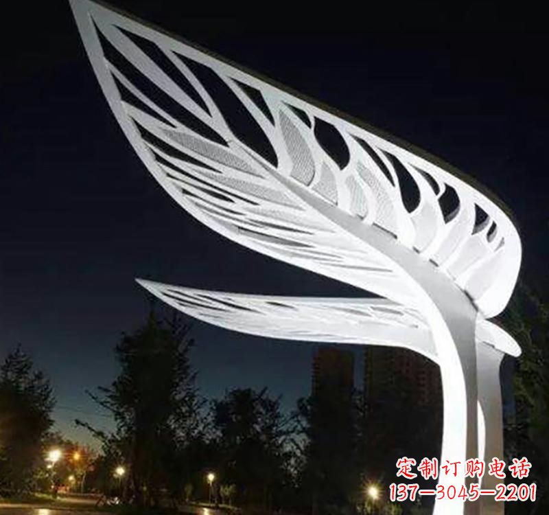 淮安不锈钢城市景观树叶雕塑