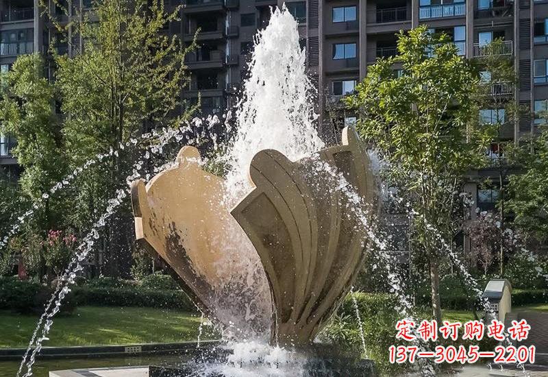 淮安不锈钢贝壳喷泉雕塑精美而又耐用