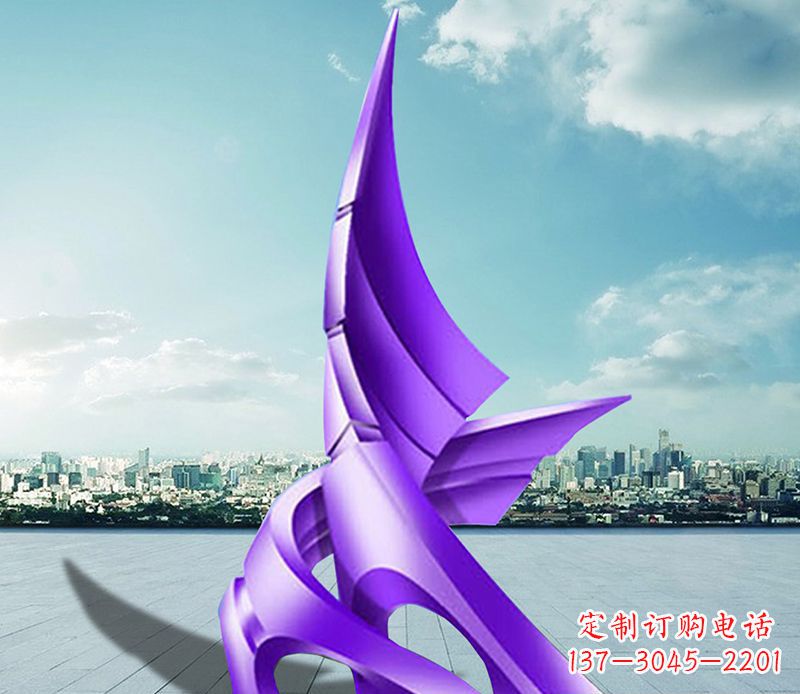 淮安不锈钢抽象船帆雕塑 (2)