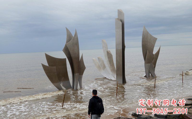 淮安不锈钢船帆海边景观雕塑