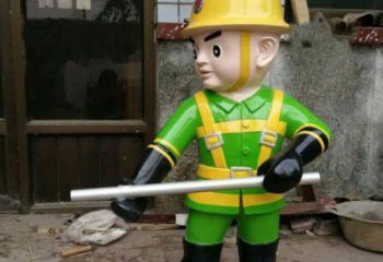 淮安玻璃钢消防员雕塑——让爱与勇气永恒