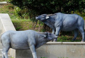 淮安玻璃钢水牛雕塑以玻璃钢表现出的动态水牛