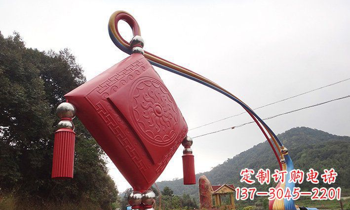淮安不锈钢抽象中国结拱门雕塑