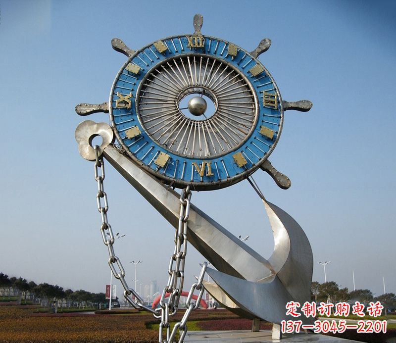 淮安不锈钢船舵雕塑 广场