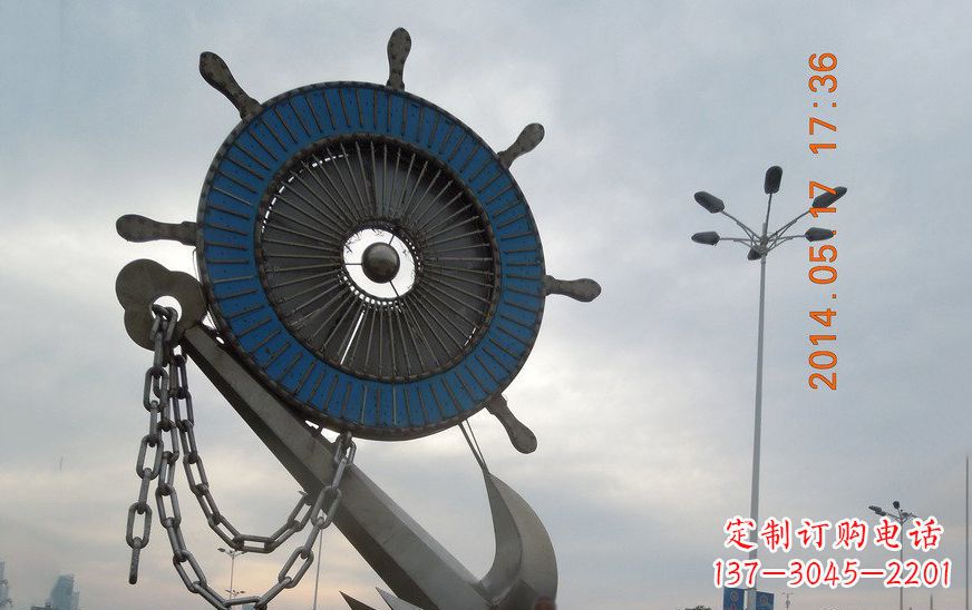 淮安不锈钢船舵景观雕塑