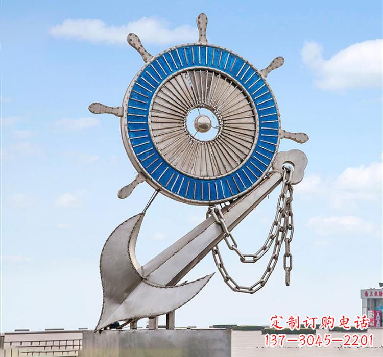 淮安不锈钢船舵雕塑2