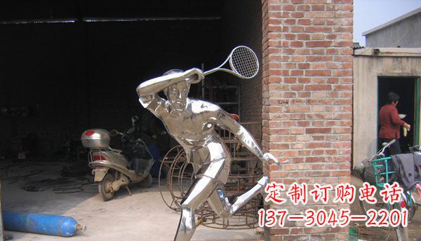 淮安不锈钢打羽毛球雕塑 (2)