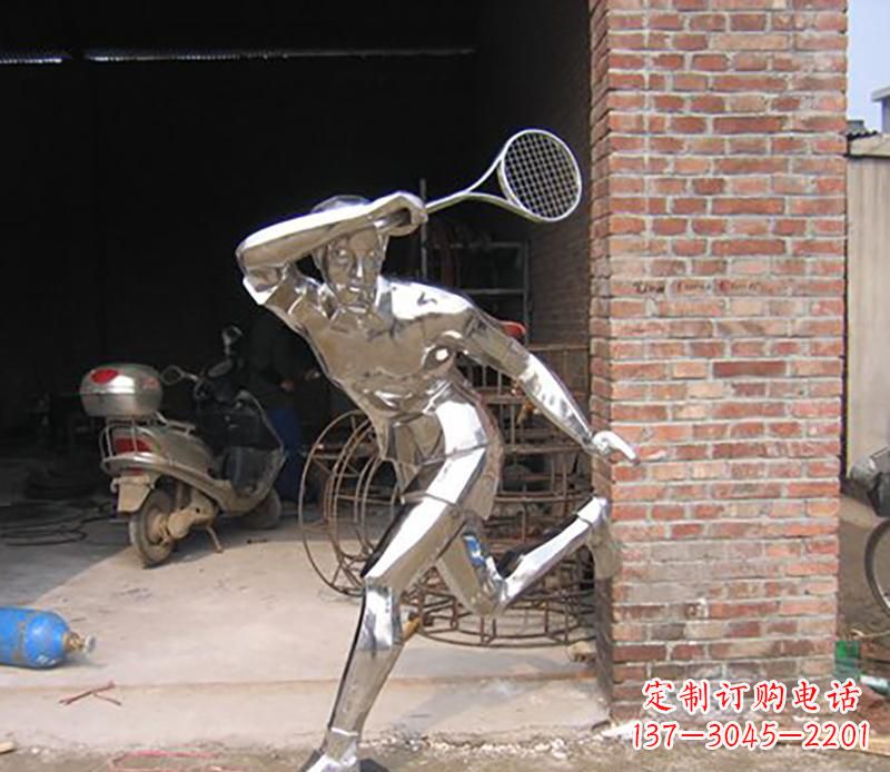 淮安不锈钢打羽毛球雕塑