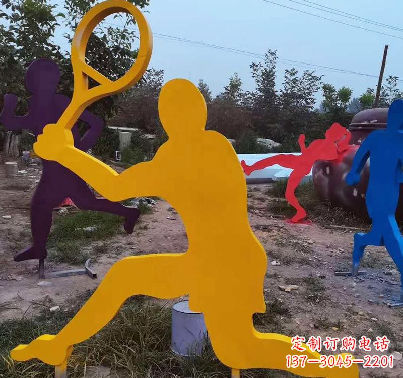 淮安不锈钢打羽毛球雕塑2