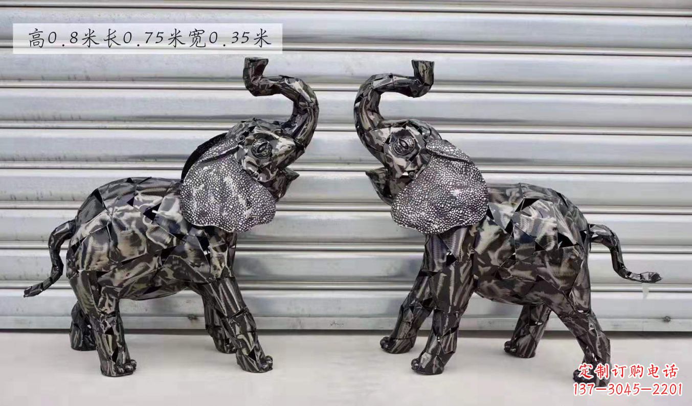 淮安不锈钢大象雕塑精美的摆件装饰