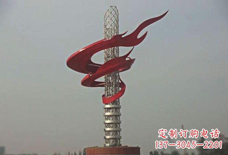 淮安不锈钢大型抽象火炬雕塑