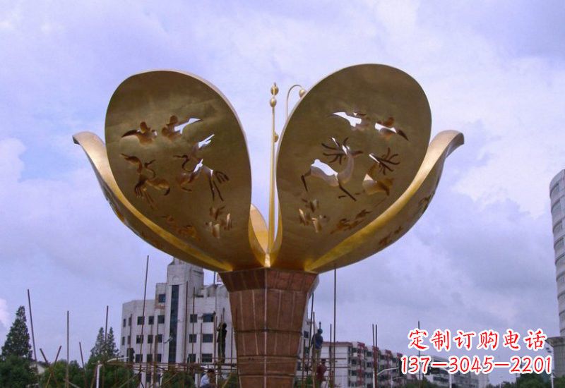 淮安大型不锈钢紫荆花雕塑