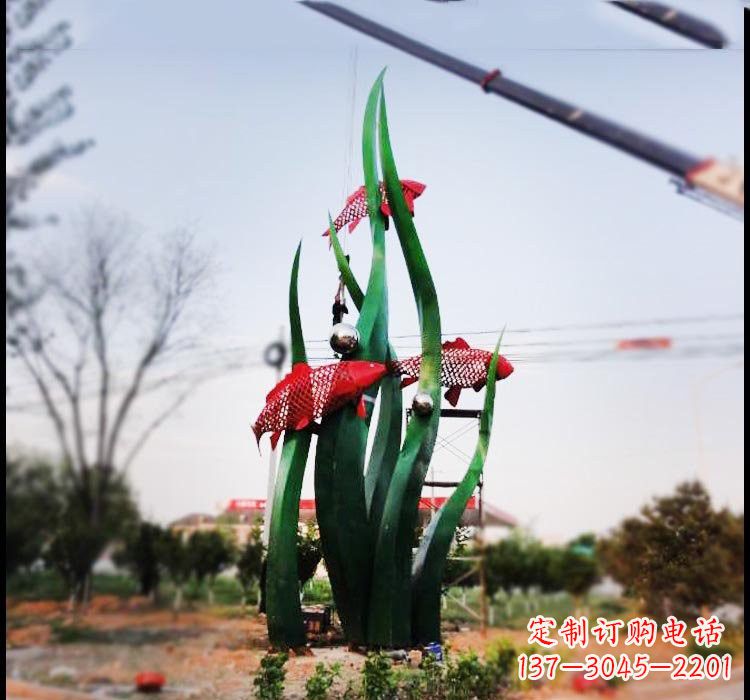 淮安不锈钢鲤鱼雕塑美轮美奂的艺术之作
