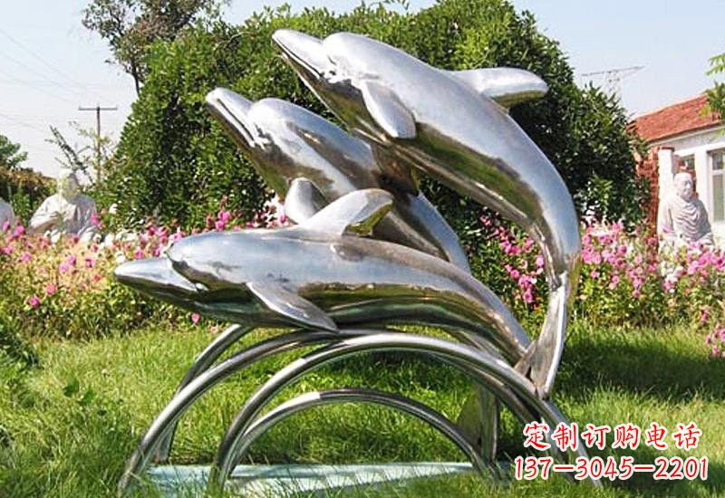淮安不锈钢海豚雕塑——点亮公园的精灵