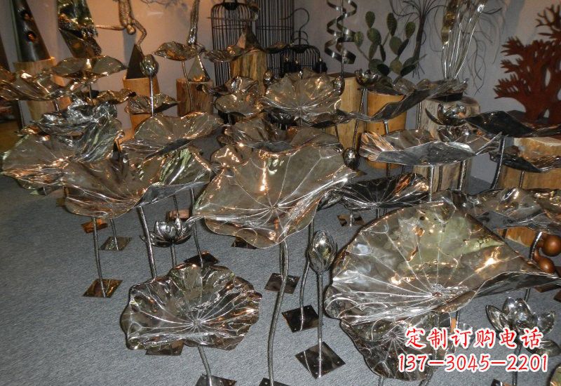 淮安不锈钢荷叶雕塑——缔造美丽公园