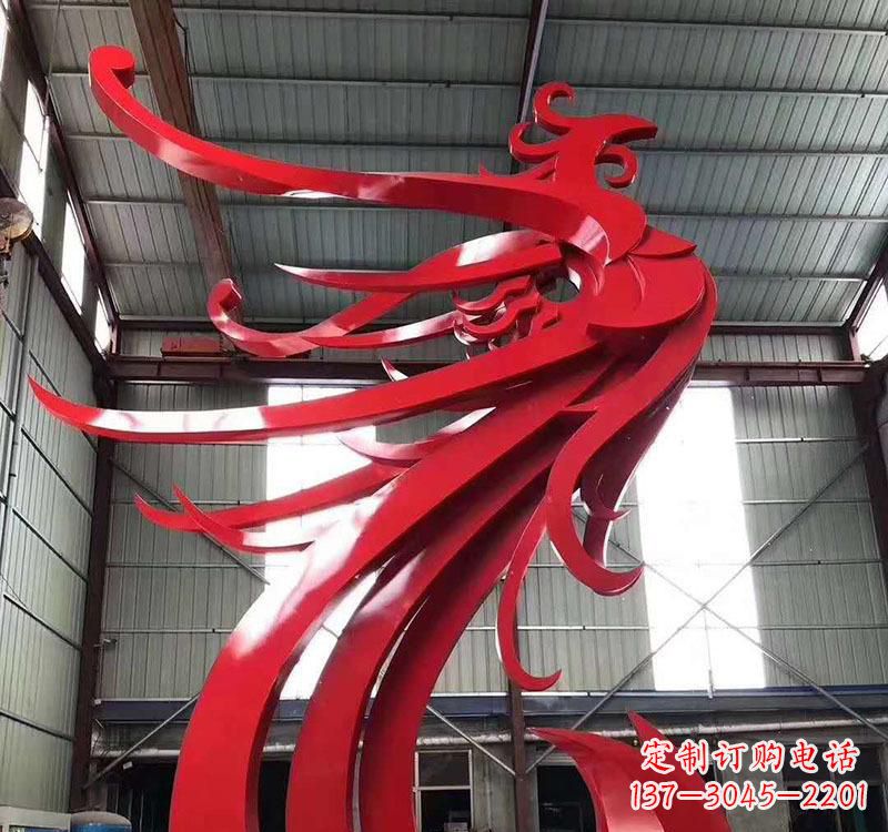 淮安不锈钢凤凰雕塑高雅而精致