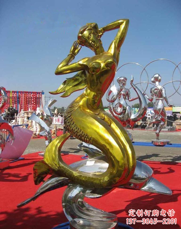 淮安不锈钢美人鱼雕塑——美丽的象征