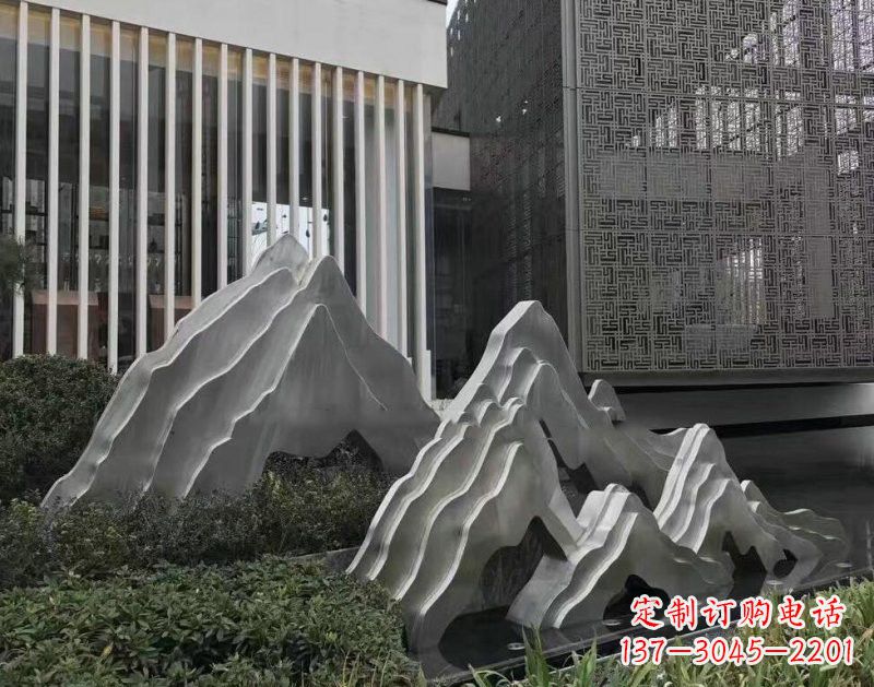 淮安不锈钢公园小区精美的假山雕塑
