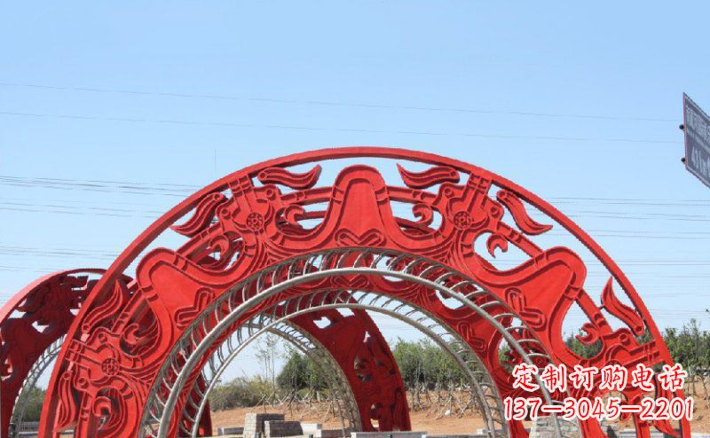 淮安不锈钢拱门雕塑美丽的艺术精品