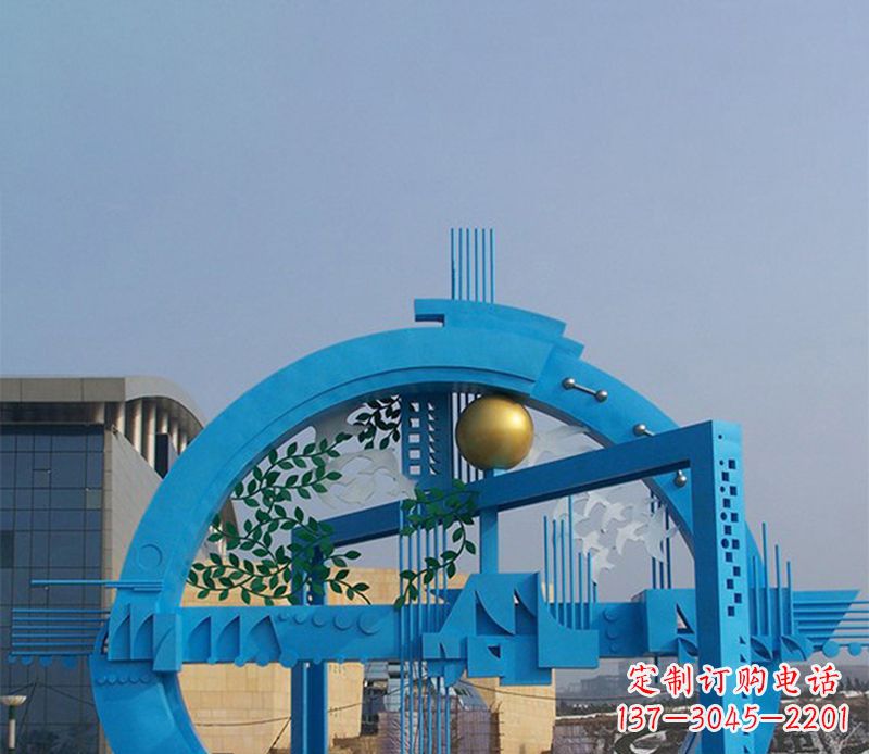 淮安不锈钢拱桥雕塑美丽的艺术品