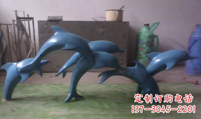 淮安不锈钢海豚雕塑_1