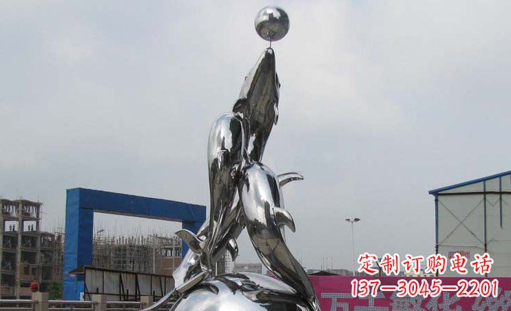 淮安不锈钢海豚雕塑_2