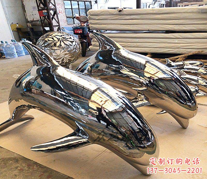 淮安不锈钢海豚雕塑1