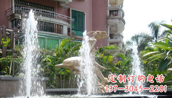 淮安不锈钢海豚喷泉雕塑